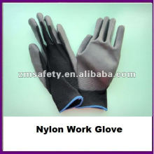 Hand Protective Black PU Coated Nylon Work Gloves ZMR421